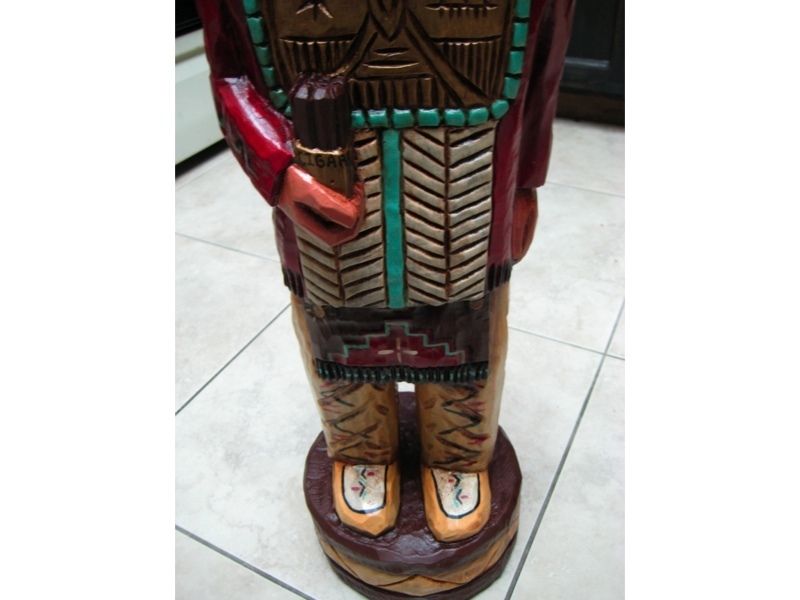 GALLAGHER 2.5 FOOT CIGAR STORE HANDMADE WOODEN INDIAN CHIEF  