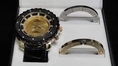 Mens New Ice Star Cz Watch + 2 Free Extra Bezel  