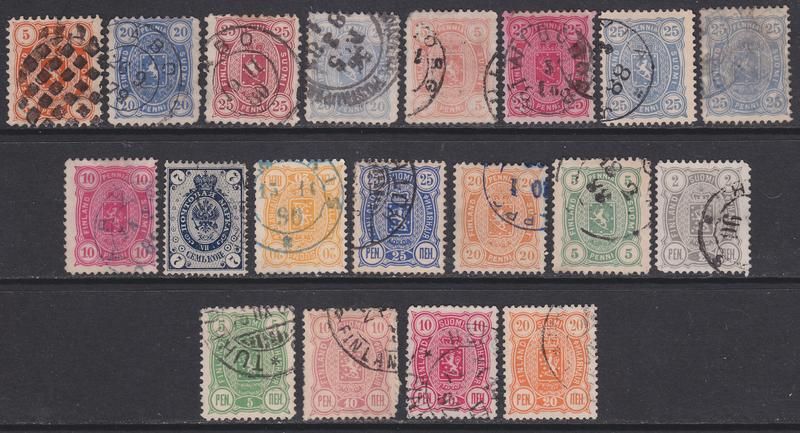 Finland 19th Century collection 19 diff cv $72  