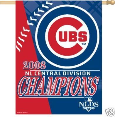 CHICAGO CUBS ~ 2008 CENTRAL DIVISION CHAMPS HOUSE FLAG  