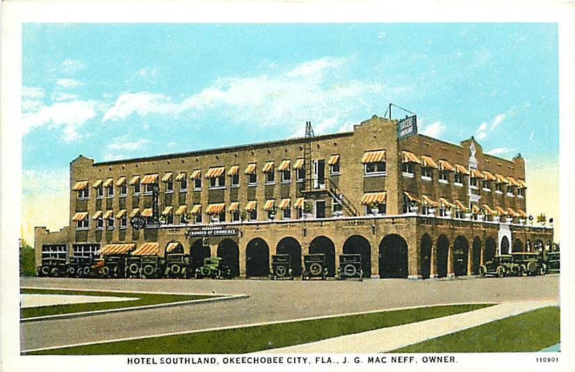 FL OKEECHOBEE CITY HOTEL SOUTHLAND CIRCA 1920S T11483  