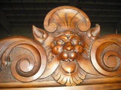 GREAT GRIFFIN CAVED ANTIQUE ITALIAN HALL BENCH 11IT0113  