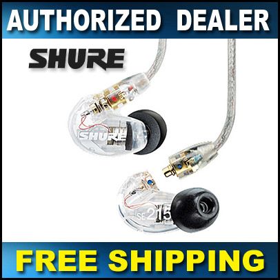 SHURE SE215 SOUND ISOLATING IN EAR EARPHONES   CLEAR  