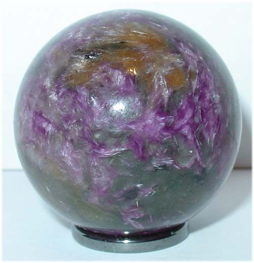 CHAROITE & TINAKSITE SPHERE FROM RUSSIA. rare stone  