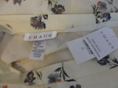 NWT New CHAUS Long Wrap Around Size 16 Skirt Bone Beige Floral  