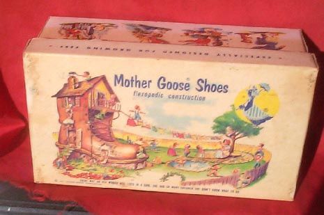 Vintage 1954 Mother Goose Shoes Box w/ Great Childerns Story Book 
