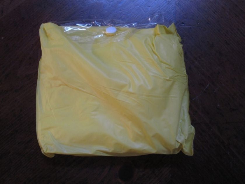 Yellow Rain Poncho Raincoat Unisex Hooded New w/Snap Bag for Easy 