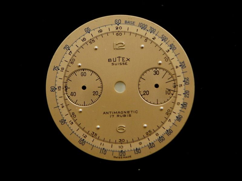 Vintage BUTEX Chronograph Watch Dial 50s Landeron NOS  