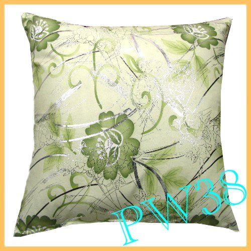   Pillow Sofa Cushion Cover Silver Floral Print Square 17 PW  