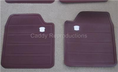 1965   1970 Cadillac Crest Rubber Floor Mats Mat Set 4  