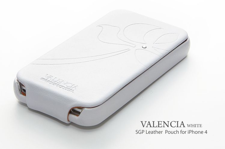 SGP Leather Pouch Case Valencia WHITE for iPhone 4S  