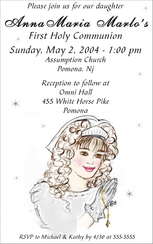 Beautiful Invitations for your Little Girls First Holy Communion.