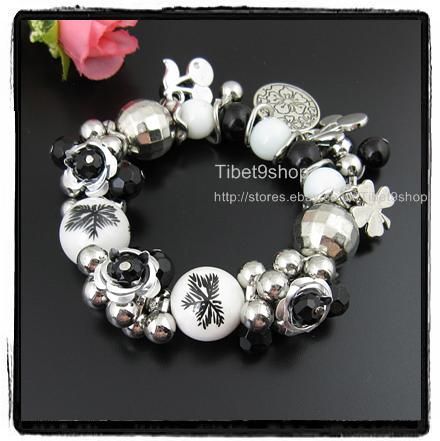 6PCS Wholesale Ceramic Flower Stretch Bracelet SD28  