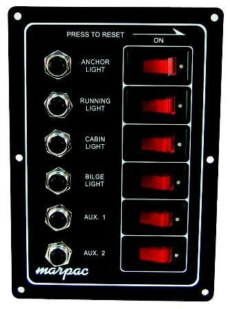 MARINE BREAKER PANEL CONTROL BOARD 3 GANG ROCKER SWITCH  