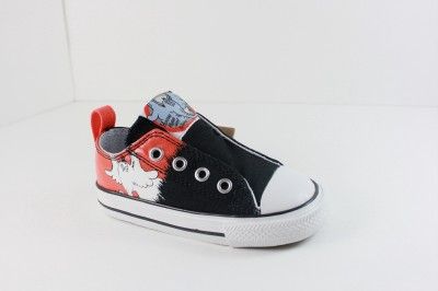 CONVERSE CT AS SIMPLE SLIP BLACK/ORANGE INFANT TODDLER DR SEUSS SHOE 