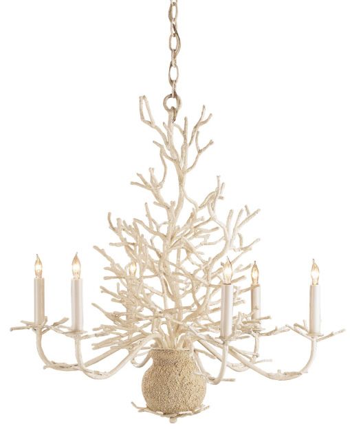 CURREY & CO. COMPANY Seaward Chandelier # 9218, White Coral, Coastal 