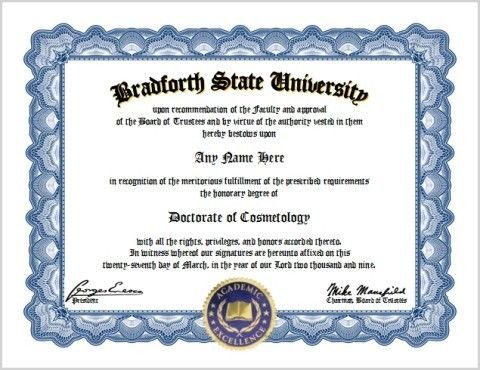 Cosmetology Diploma   Cosmetologist Lover Diploma  