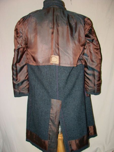 Vtg 40s SCOTCH TWEED OVERCOAT TRENCHCOAT Sz 40 Herringbone Union Made 