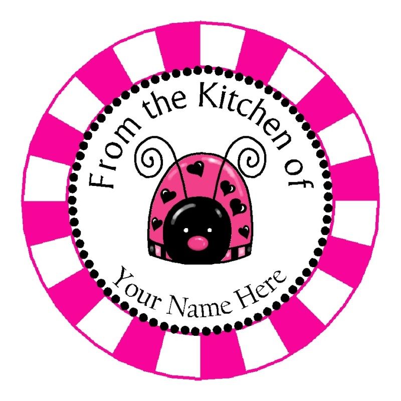 Custom Personalized Baking Kitchen Labels   LADYBUG  