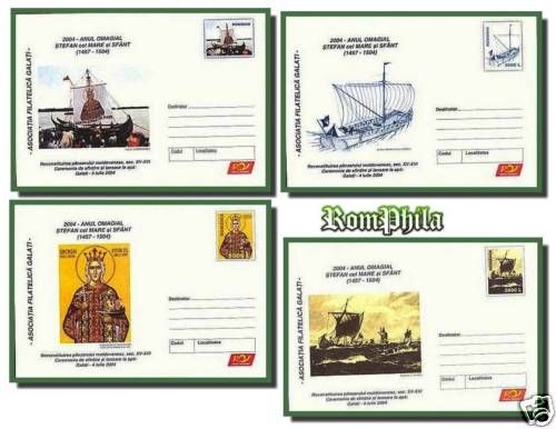 Old sailing ships boats navigation 4 stationery envelopes Romania 