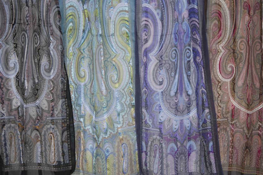 NWT Echo Design Silk Paisley Oblong Scarf 10 x 60  