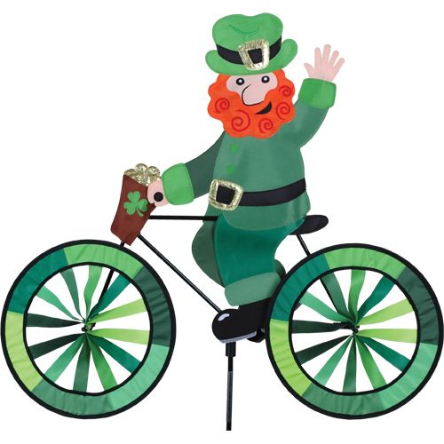 Leprechaun Bicycle Yard Garden Ground Wind Spinner  