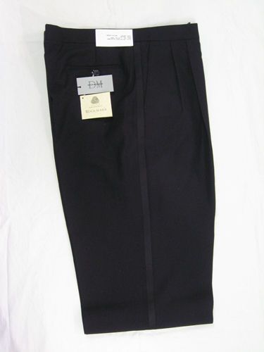 New Mens Black Devin Michaels Wool Tuxedo Pants 35S  