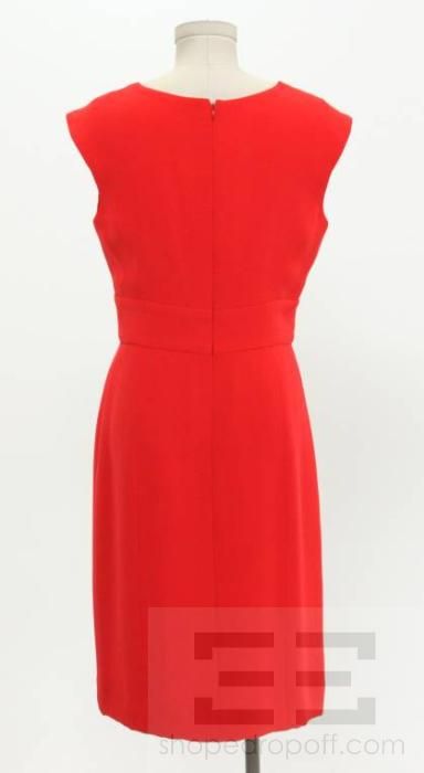 Oscar de la Renta Red Silk Sleeveless Dress Size 8 F08 NEW  