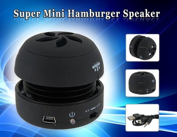 Rechargeable Mini Speaker Black for Laptop, , Smartphone, iPhone 