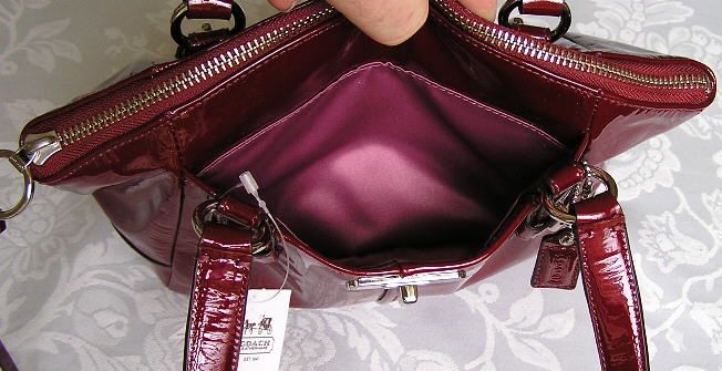 COACH CHELSEA PATENT LEATHER SMALL BAG PURSE WINE RED 46262 NWT  