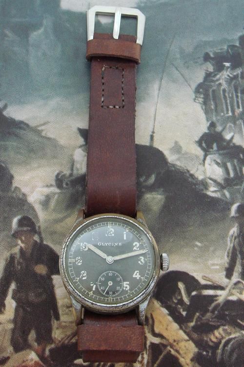 Mens WWII German Glycine Military Watch   SERVICED  