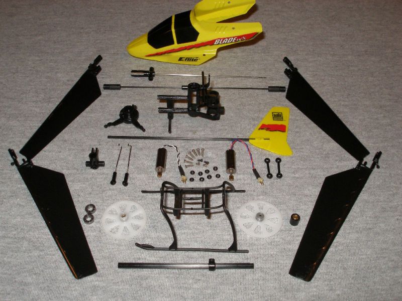 EFLITE MCX 48 PIECE RC HELICOPTER PARTS LOT W/ CANOPY  