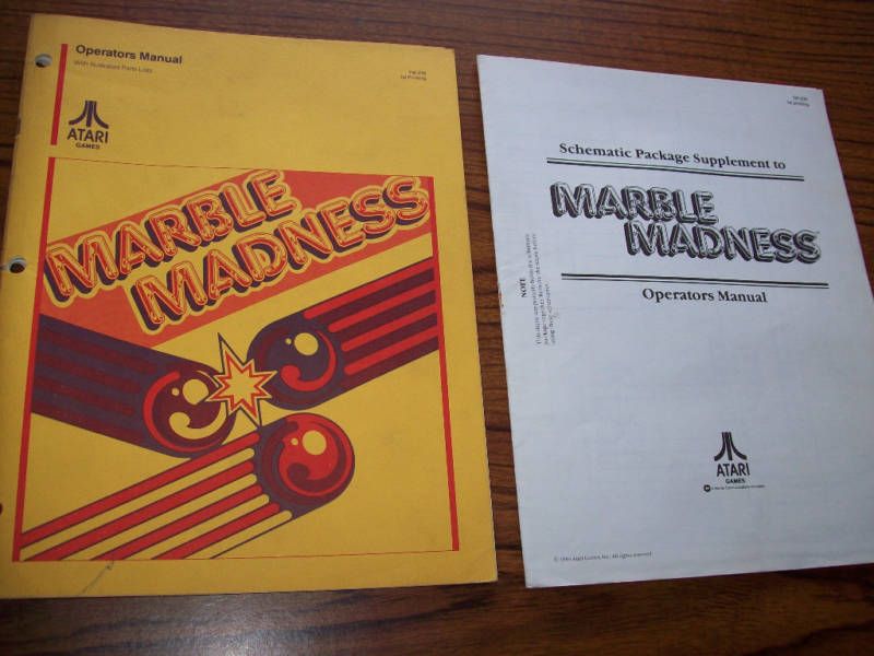 ATARI MARBLE MADNESS ORIG VIDEO GAME MANUAL + SUP 1985  