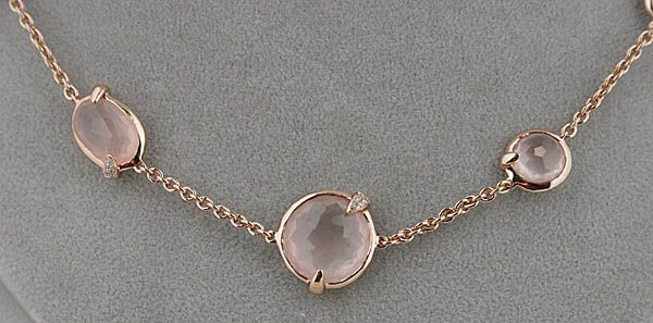 New IPPOLITA Rose Gold & Rose Quartz Diamond Necklace $1595  