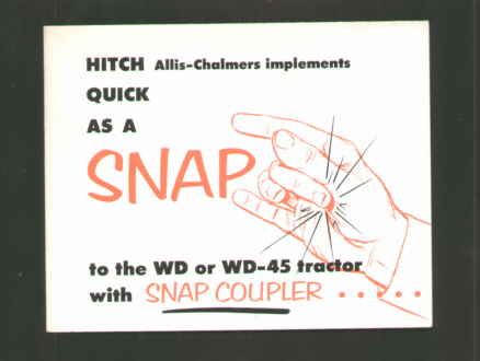 Allis Chalmers WD+45 Tractor Snap Coupler Brochure 1953  