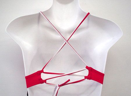 GUESS Red Cross back Bikini Top Swimsuit XS Cup A  