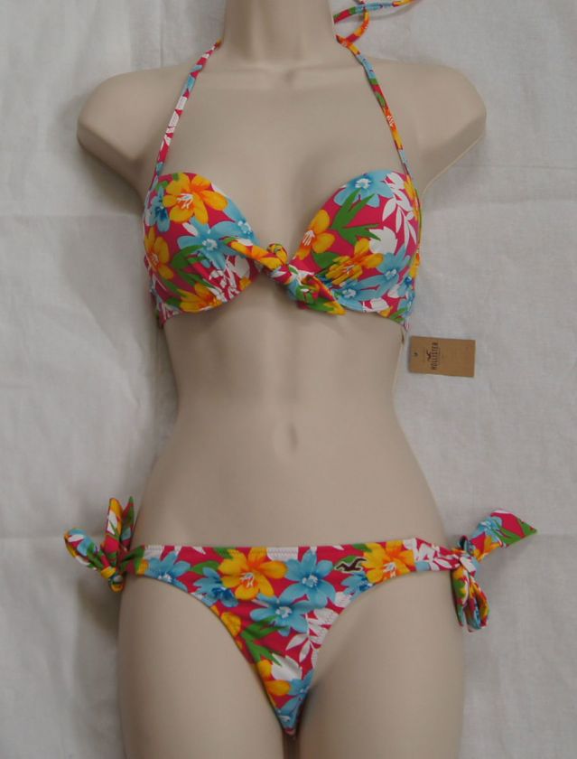 HOLLISTER Multi Color Floral Prints Strings Bikini NEW NWT  