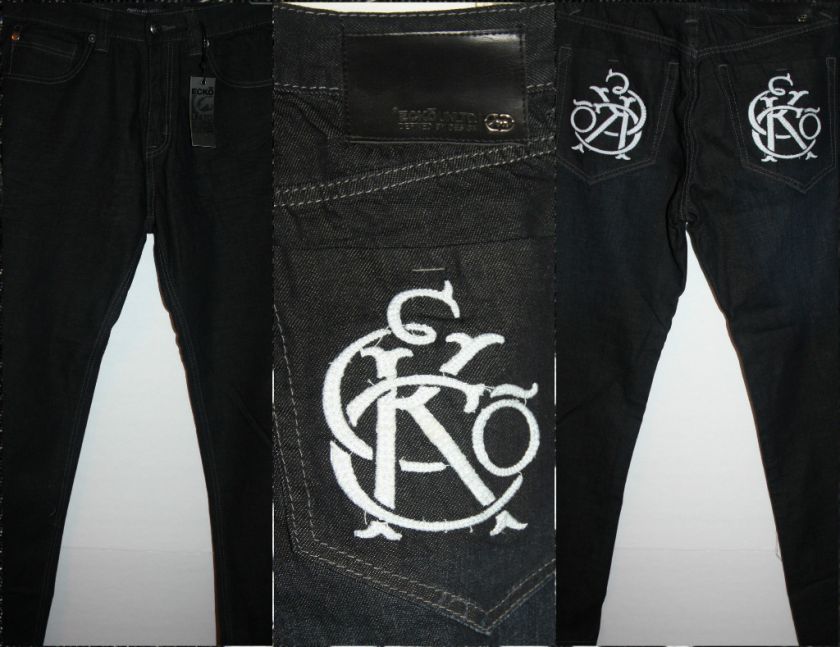 NWT Ecko Well Worthy StraitFit DkBlu Embroid Jeans $70  