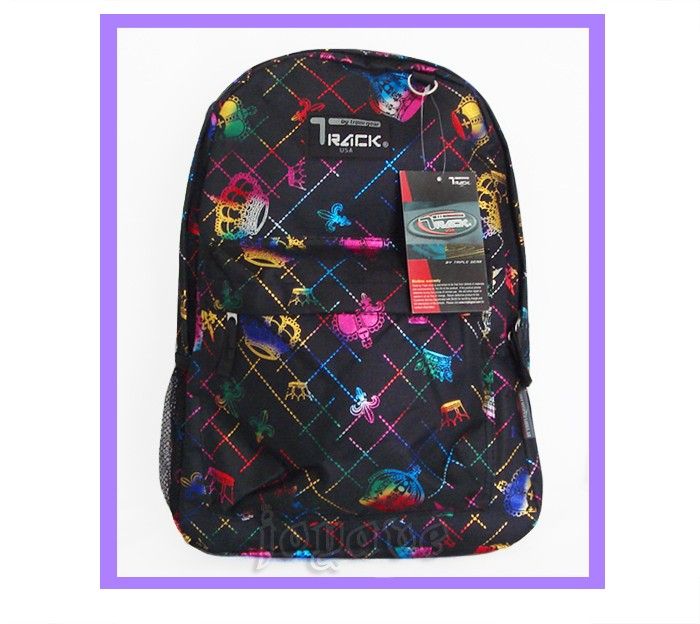 Track Rainbow Colored Crown Backpack School Bag 16.5 ★