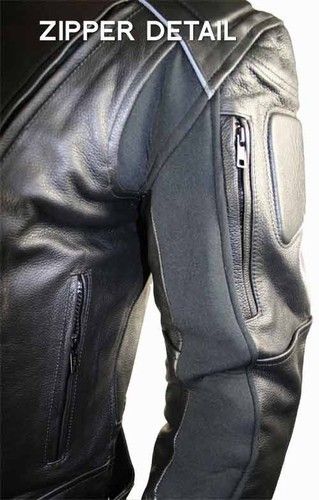 Mens Advanced Armored Padded Black Motorcycle Jacket 3XL ~  