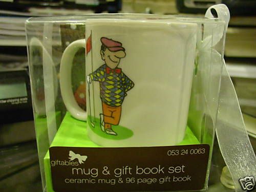 GOLF MUG AND GIFT BOOK SET, NEW, GIFT,WOODS  