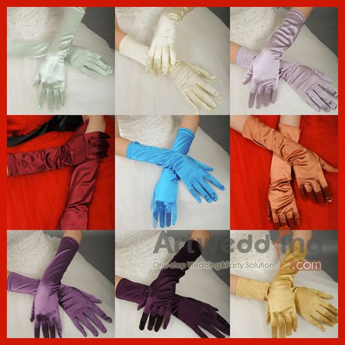 Tulle Fingerless Elbow Wedding Gloves with Beading (ST110051)