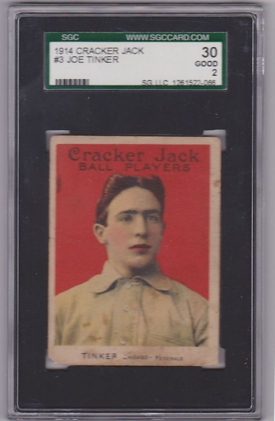 1914 Cracker Jack Joe Tinker #3 SGC 30 2   Chicago  