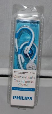 Brand New Philips Ajustable Earhook Blue Headphones SHS4843  