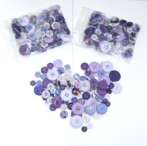 100 + Bag of Mixed Buttons Purple Haze Mix 50g  