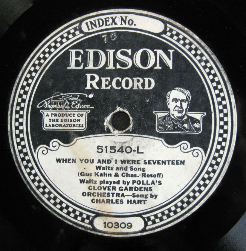   Gardens Orch   When You And I Were Seventeen   Edison Disc 51540