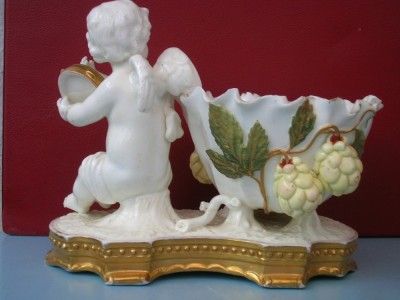 19th Century Victorian Worcester/Chamberlain Desert Dish Cherub Gilded 