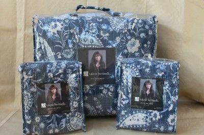   BERTINELLI PAISLEY FULL/QUEEN QUILT+SHAMS SET   BLUE 3PC  