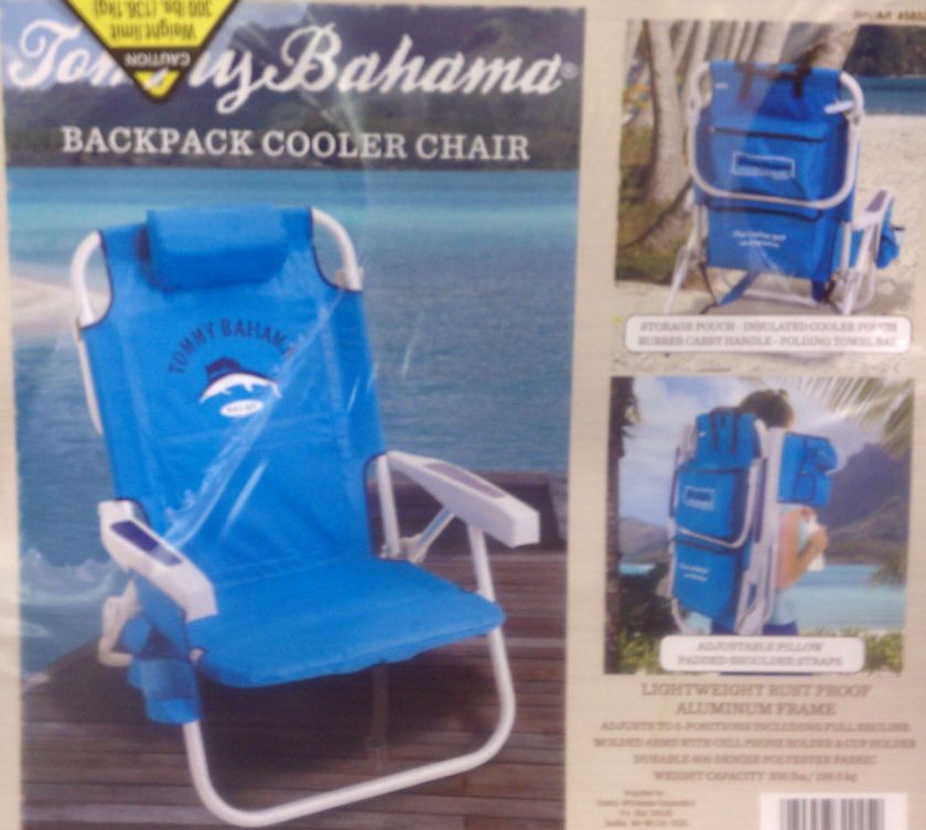 Tommy Bahama Backpack Cooler Beach Chairs Blue***  