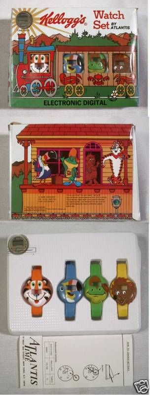 Vintage 1982 Kellogg’s Cereal Characters Watch Set MINT  